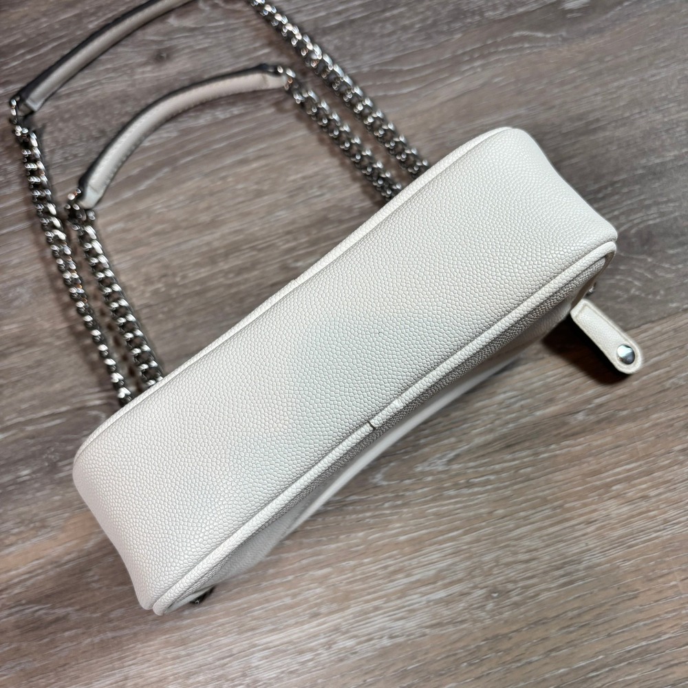 Karl Lagerfeld Womens Faux Leather Camera Bag Crossbody Chic Small White Bride - Picture 2 of 12